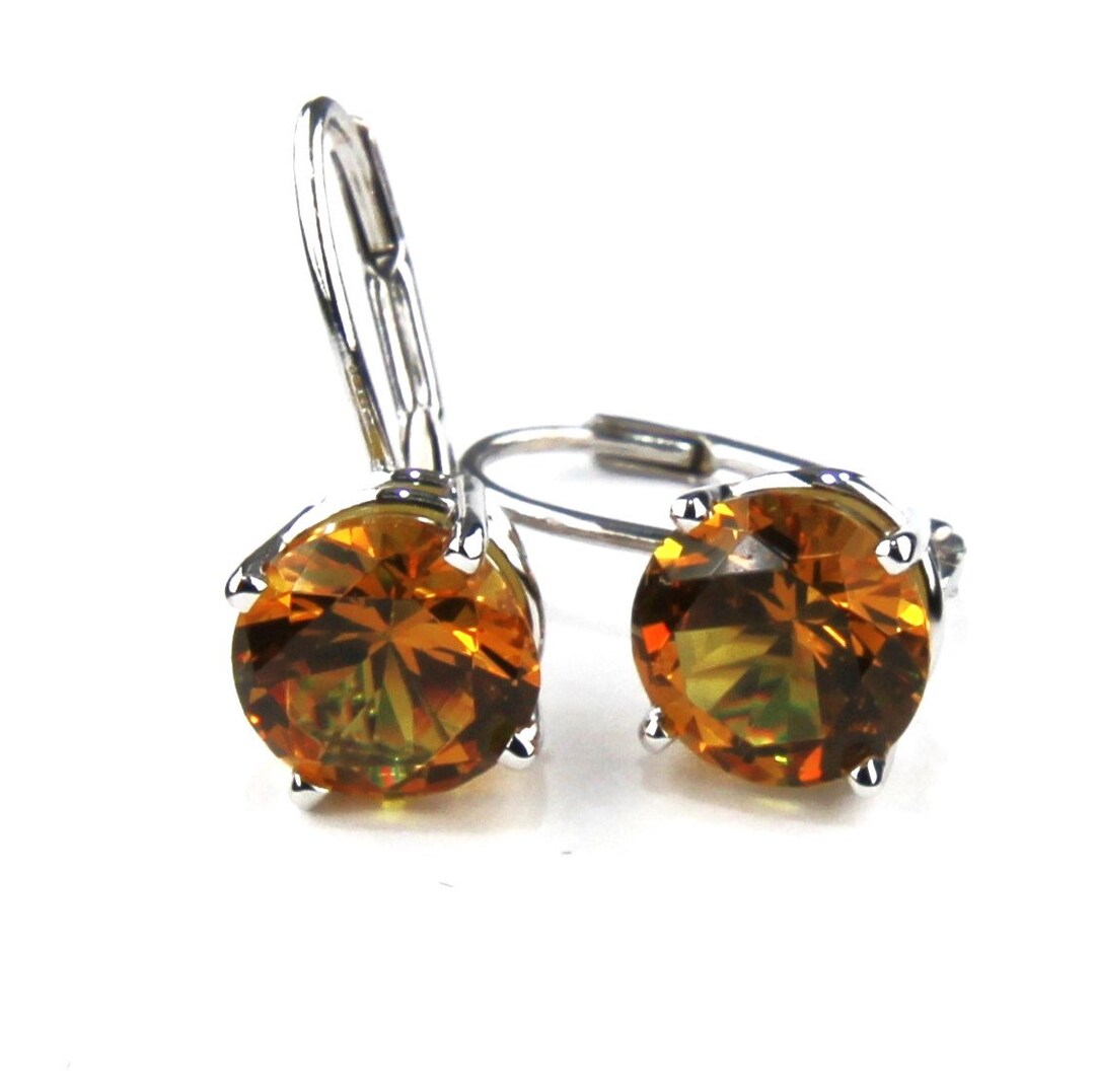 Zultanite Earrings 14K Solid White Gold Leverbacks Lab Created