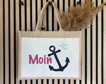 Sac de jute Moin Anker, shopper, cadeau pour maman, grand-mère, tante