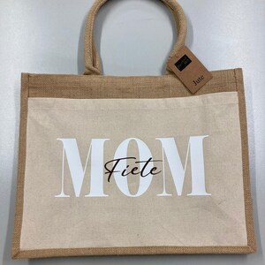 sac de jute personnalisé, shopper, cadeau pour maman, grand-mère, tante MOM