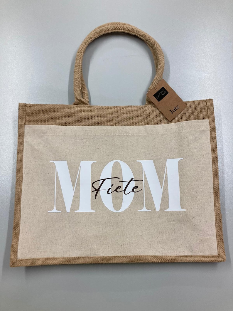 borsa in juta personalizzata, shopper, regalo per mamma, nonna, zia MOM