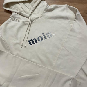 Men&#39;s hoodie, &quot;moin.&quot;, men&#39;s sweat hoodie, embroidered, gift, embroidery