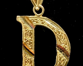 10k Yellow Gold Initial “D” Pendant 2.3GR