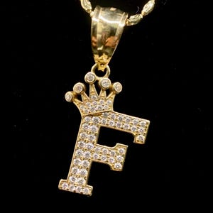 14K Yellow Gold Initial “F” Pendant 2.8GR