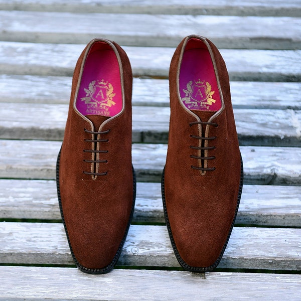 Luxury Brown Suede Wholecut Oxford For Men - HandMade - Top-Notch Quality