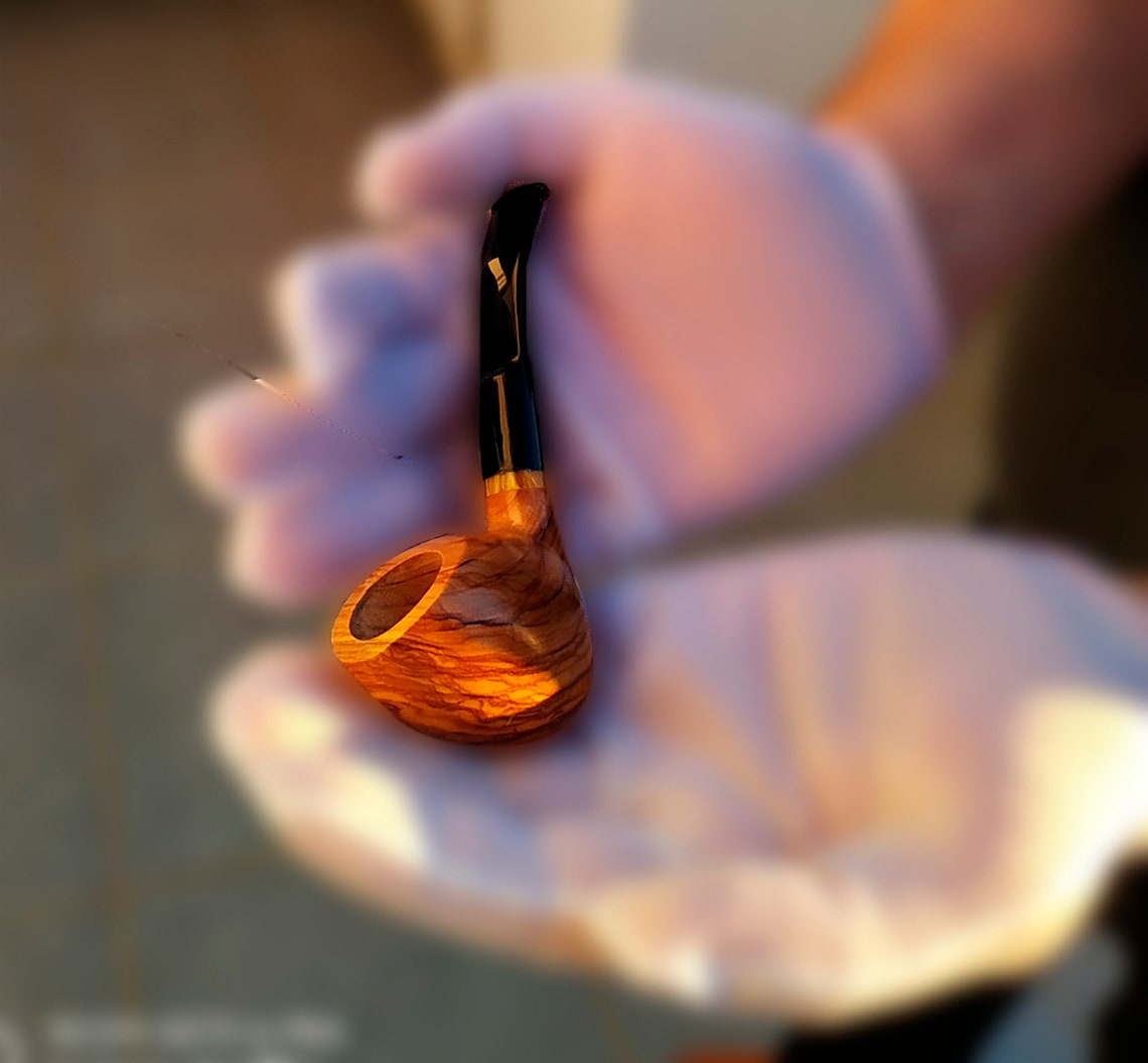 Smoking olive pipe Half Bent ebonite acryl no filter Tobacco Etsy