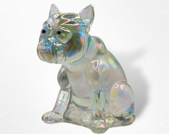 Huge Carnival Glass Bulldog Doorstop Figurine, Mosser Westmoreland - Depression Style Glass, Vintage Style, Retro Home Decor, Dog, Puppy