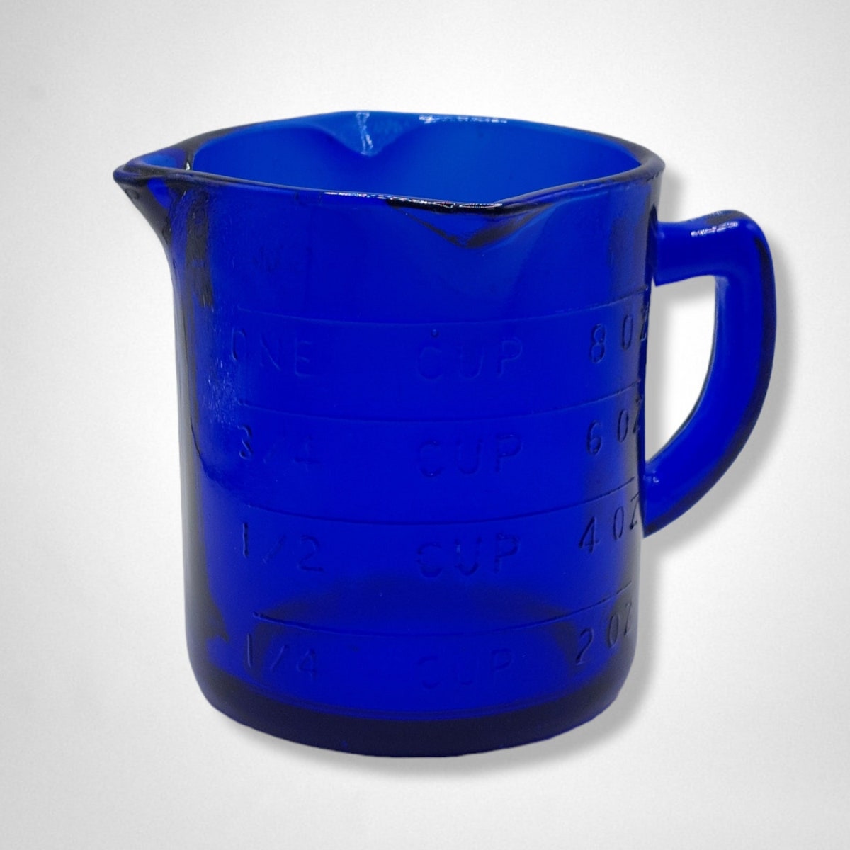 Cobalt Blue Glass Measuring Cup W/ Spouts and Markers - Depression Style, Vintage, Art Deco, Kitchenware, Cooking, Farmhouse, Bowl, Retro - Etsy