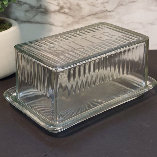 Bordeaux Glass Butter Dish Etsy