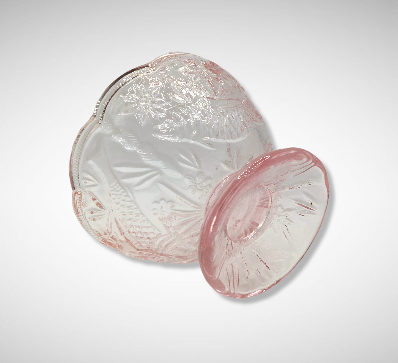 Pink Depression Style Glass Childs Mini Punch Bowl Set Etsy