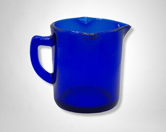 Cobalt Blue Glass 4 Piece Nesting Measuring Cup Set W/ Markers
