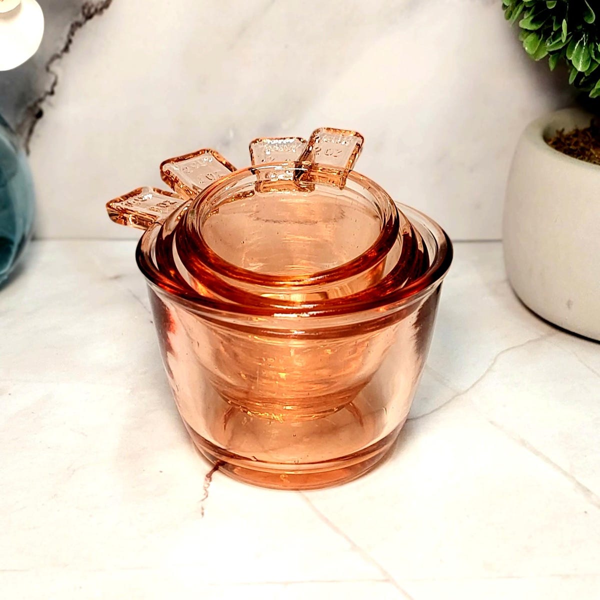 Nesting Glass Measuring Cup Set, Pink Amber - Vintage, Depression Style Glass, Farmhouse Kitchen Gift, Retro Cooking, Country Kitchenware - Etsy
