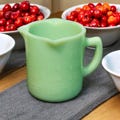 Jadeite Green Glass Measuring Cup w/ Markers - Depression Style, Vintage, Farmhouse Decor, Milk Glass, Kitchenware, Cooking, Jade Green, Jar