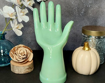 Jadeite Depression Style Glass Hand Jewelry Ring Holder Vintage, Art  Deco, Farmhouse Decor, Vanity Display, Rings, Bracelets Watches - Main Image