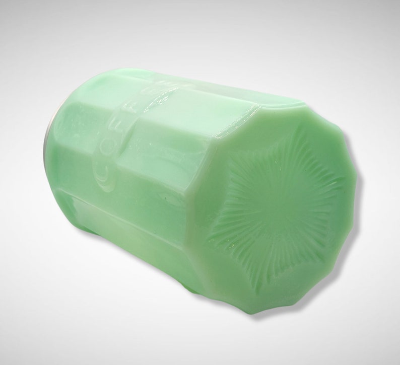 Large Jadeite Glass Coffee Jar Canister With Lid Depression Etsy