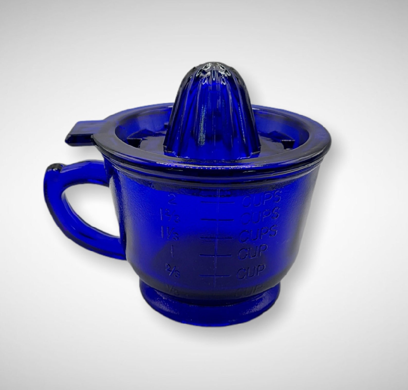 Cobalt Blue Juicer Reamer & 2 Cup Measuring Cup Huge 2 PC Etsy