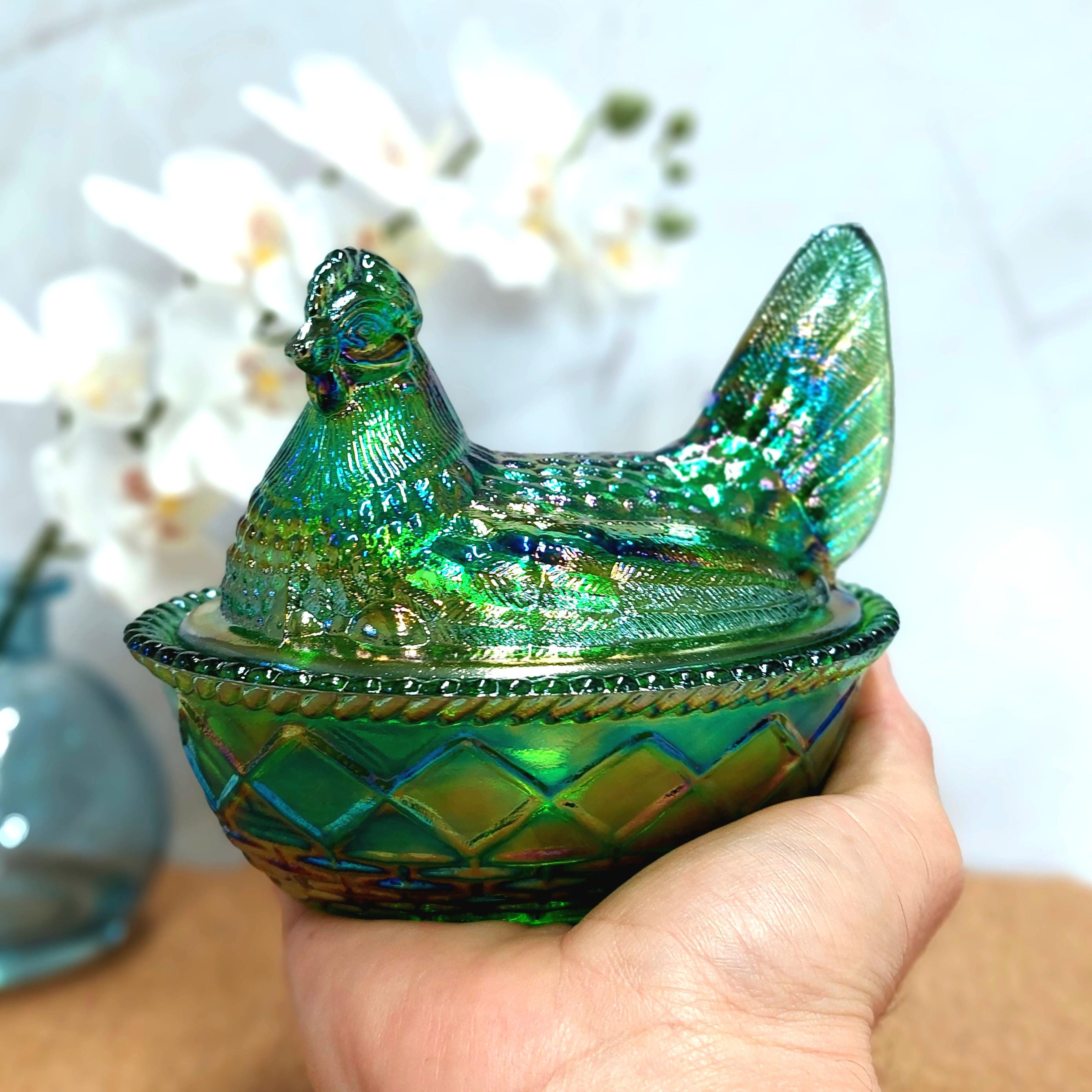 【送料無料】インディアンガラス 小物入れ ニワトリ Hen on Nest 送料無料】インディアンガラス 小物入れ ニワトリ Hen on Nest