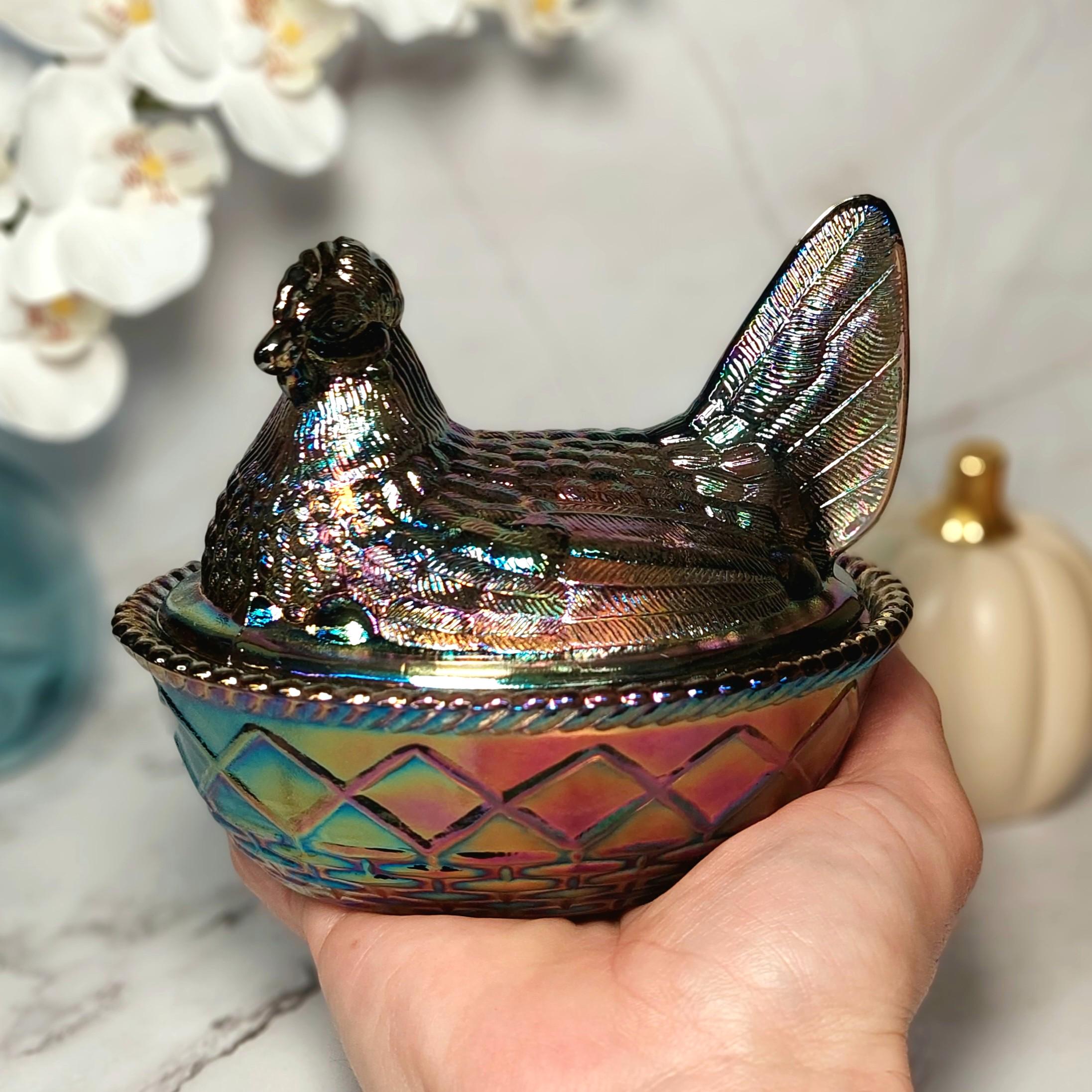 Indiana Glass Hen on a Nest Glass - Etsy