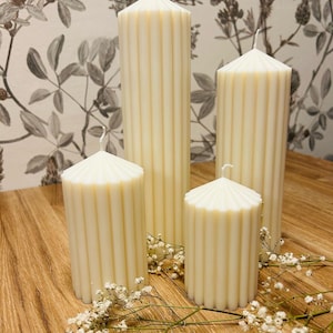 Pillar Kerze /  Candle / Dekoration / Handmade / geriffelte Kerze / Blockkerze