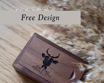 64GB USB 3 Personalised Walnut Wooden Usb,  Flash Drive with Gift Box * Wedding Memories * Active