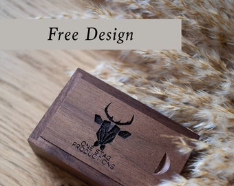 16GB USB3.0  Personalised Walnut Wooden  Flash Drive with Gift Box  * Wedding Memories *