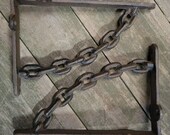 2 Cast Iron CHAIN Brackets Garden Braces Shelf Bracket