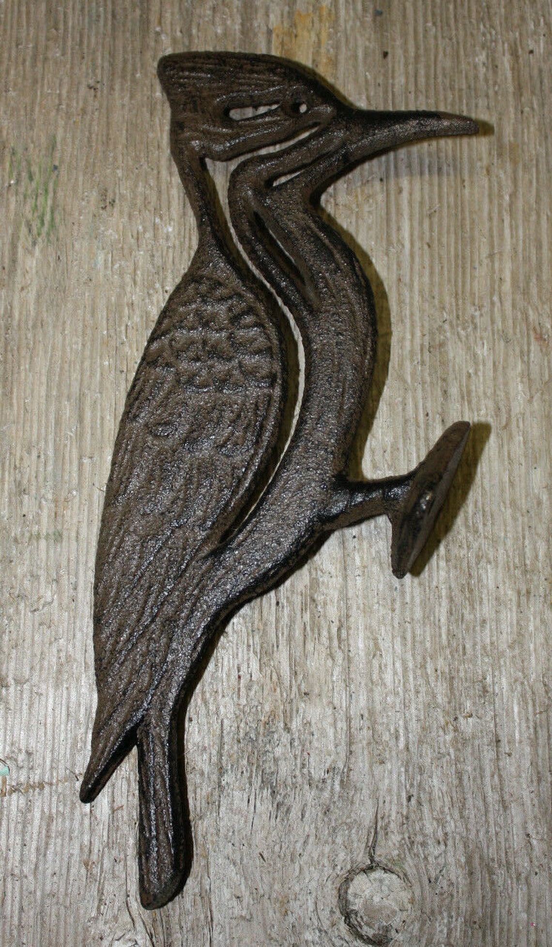 Cast Iron WOODPECKER Garden Hanger Statue Rustic Farmhouse Etsy