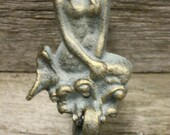Cast Iron Antique Style Nautical MERMAID DOLPHIN Door Knocker Green Finish