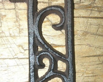Rustic TURQUOISE Cast Iron Metal House Number Street Address 4 1/2 INCH Phone #4