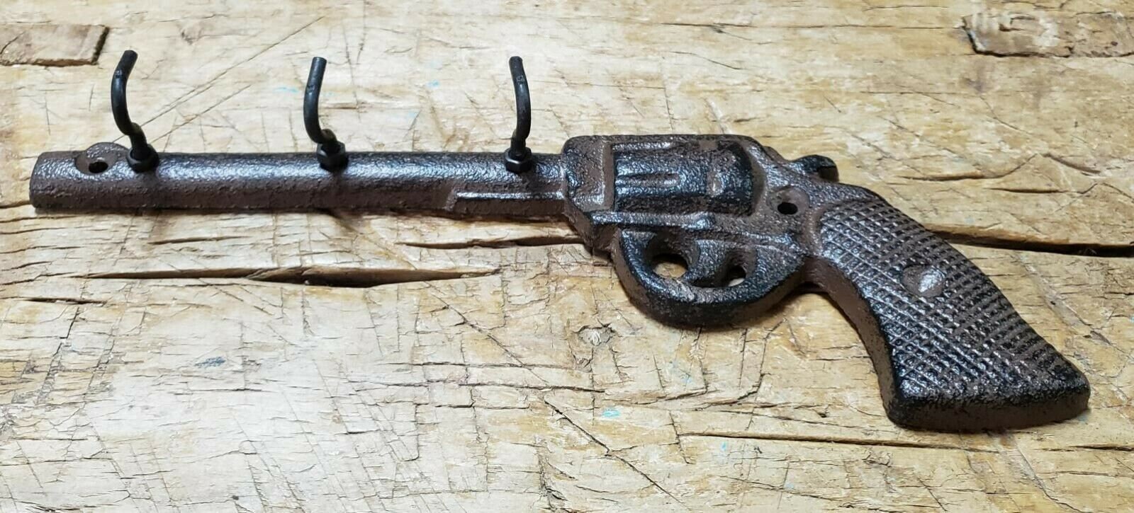 2 Cast Iron PISTOL Towel Coat Hooks Hat Hook Key Rack Gun Etsy