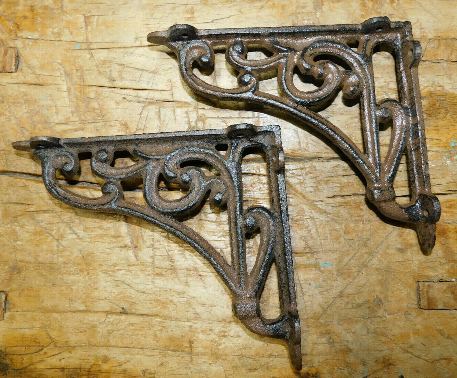 6 Cast Iron Antique Style Heavy Duty Brackets Braces Shelf Etsy