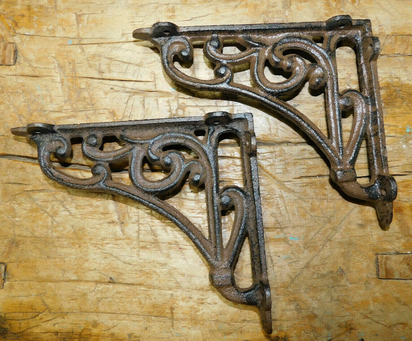 6 Cast Iron Antique Style Heavy Duty Brackets Braces Shelf Etsy