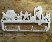 Cast Iron NAUTICAL Towel Coat Hooks Hat Hook Key Rack SEAHORSE, STARFISH, Fish