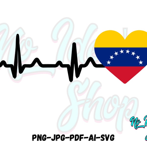 Corazon por Venezuela - Venezolaans hart - Venezolaans hart SVG-bestand - Hispanic Latino digitale download