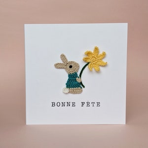 Carte Bonne fête personnalisée, Kid French Card, Happy Birthday Mom, Carte de lapin Bonne fête, Carte anniversaire, Birthday Bunny French