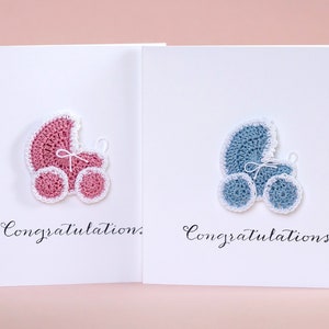 Handmade Crochet Card, Crochet Baby Card, New Baby Born Card, New Baby Girl Card, New Baby Boy Card, New Parents Card