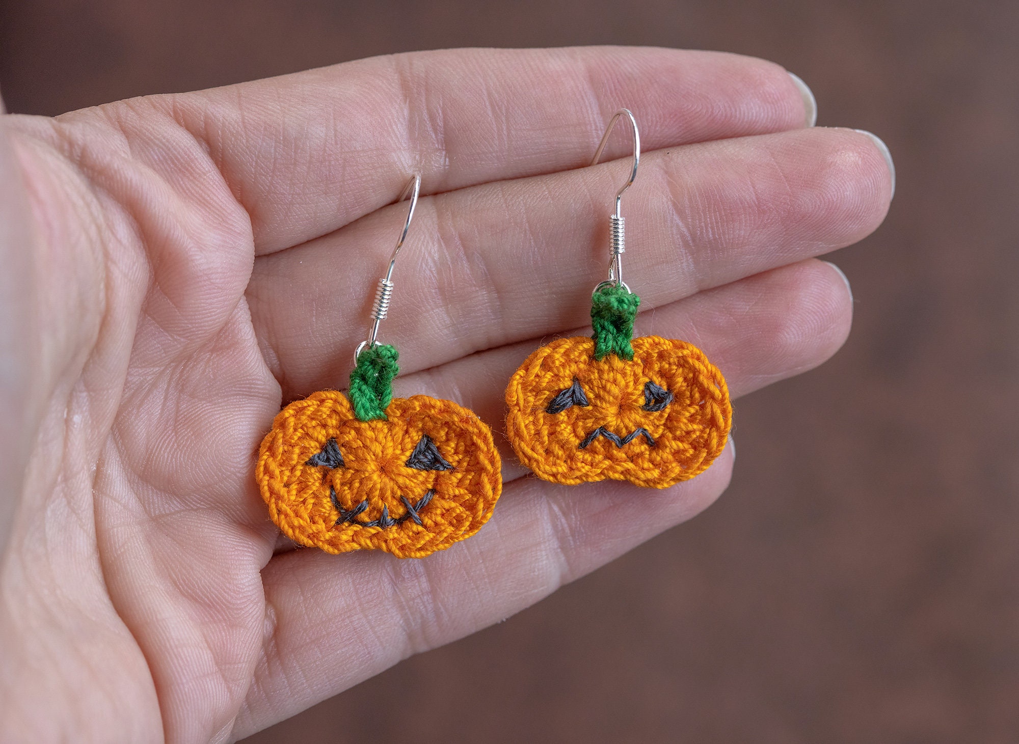 Boucles D'Oreilles à Clip Citrouille Halloween - Hypoallergéniques & Légeres - Cadeau