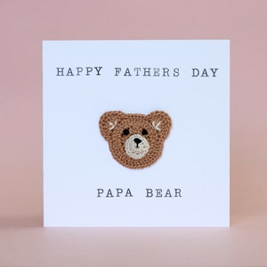 Happy Fathers Day Papa Bear, Crochet Bear Card, Fathers Day Card From Kids, Card For Dad, Card For Daddy, Crochet fathers day card