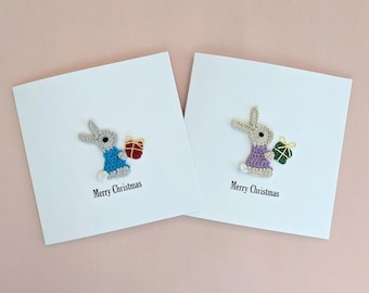 Personalized Bunny Christmas Card: Baby's First Christmas