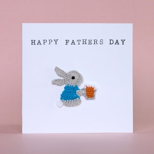 Fête des pères - Carte de lapin au crochet, carte de bière, carte de papa, carte de papa, carte pour papa, carte de fête des pères avec enfants, joyeux anniversaire papa