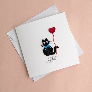 Passez un parfait anniversaire, carte d'anniversaire pour enfants, anniversaire d'amoureux des chats, carte d'anniversaire de chat, carte de chat au crochet, carte d'anniversaire garçon/fille