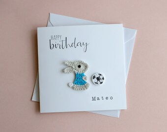 Personalised Kids Birthday Football fans Card