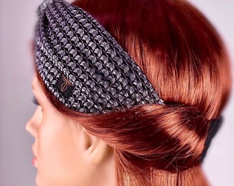 Gray boho turban/ Gray headband for women/ Evening headband/Gray party headband/ Diademas/ Diadema gris/ Gray knotted headband