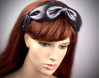 silky wide grey headband for women