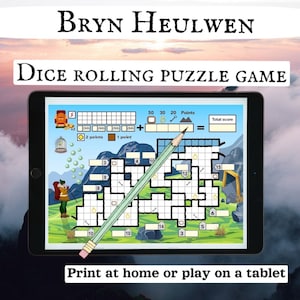 Dés et stylo | Jeu de roulettes et d'écriture | Imprimez ou dessinez sur une tablette | Jeu thématique d'exploration d'histoires vraies | Bryn Heulwen. Un ou plusieurs joueurs.