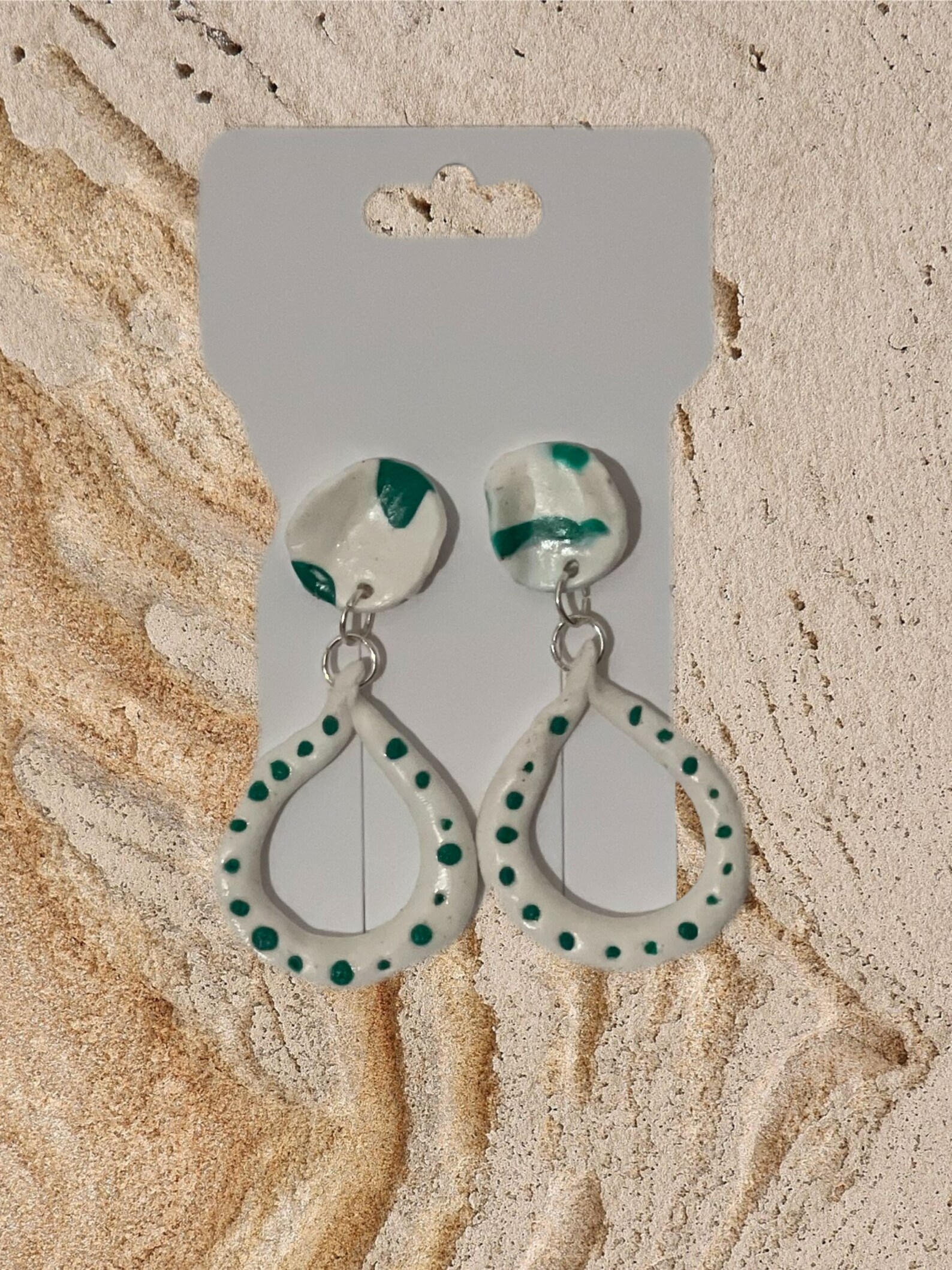 Summer white dangle earrings Etsy
