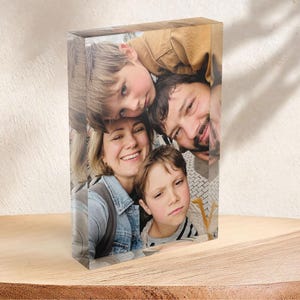Gepersonaliseerde fotoprint dik op maat gemaakte acryl bestie vrijstaande plaquette met elke foto, aangepaste verjaardagscadeau, huwelijkscadeau, familie