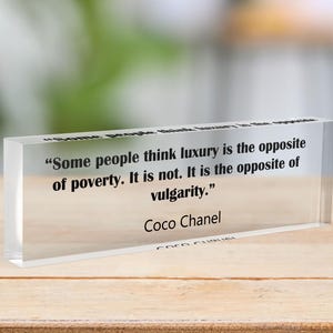 CUSTOM Zitat Schreibtischplatte, personalisierte Inspirational Sign Plaque, Acrylblock, berühmtes Sprichwort Geschenk, Motivationszitate, Mindfulness Geschenk