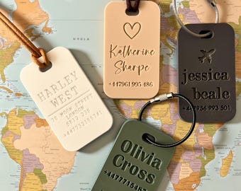 Etiqueta de equipaje personalizada / Etiqueta de viaje grabada con nombre / Etiqueta de identificación de maleta / Etiqueta de equipaje, Etiqueta escolar, Accesorio de viaje, Etiqueta de bolso DES2b