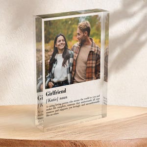 Personalised Girlfriend Definition Thick Customized Acrylic Bestie Freestanding Plaque with Any Photo, Birthday Gift Her, Valentines Day