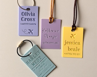 Personalised Luggage Tag | Custom Engraved Travel Tag with Name | Suitcase ID Tag | Baggage Tag School Tag, Travel Accessory, Bag Tag DES1Pb